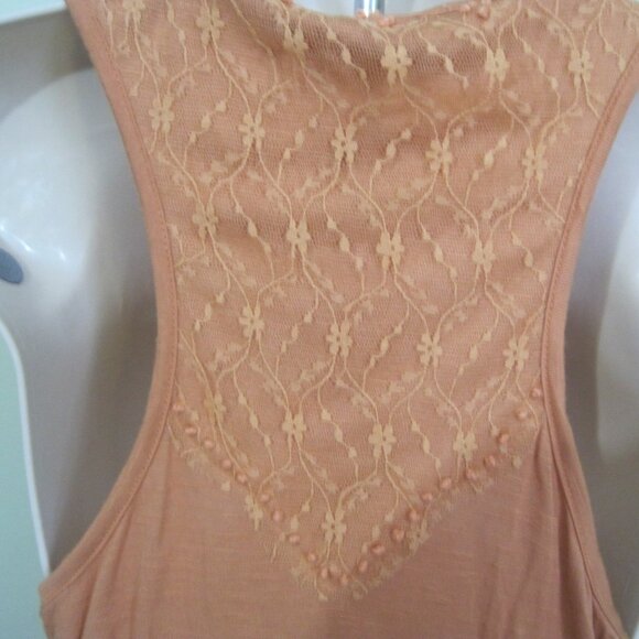 American Rag Rayon Floral Caramel Sleeveless Flowy Blouse Womens XLarge Tank Top - Picture 5 of 8